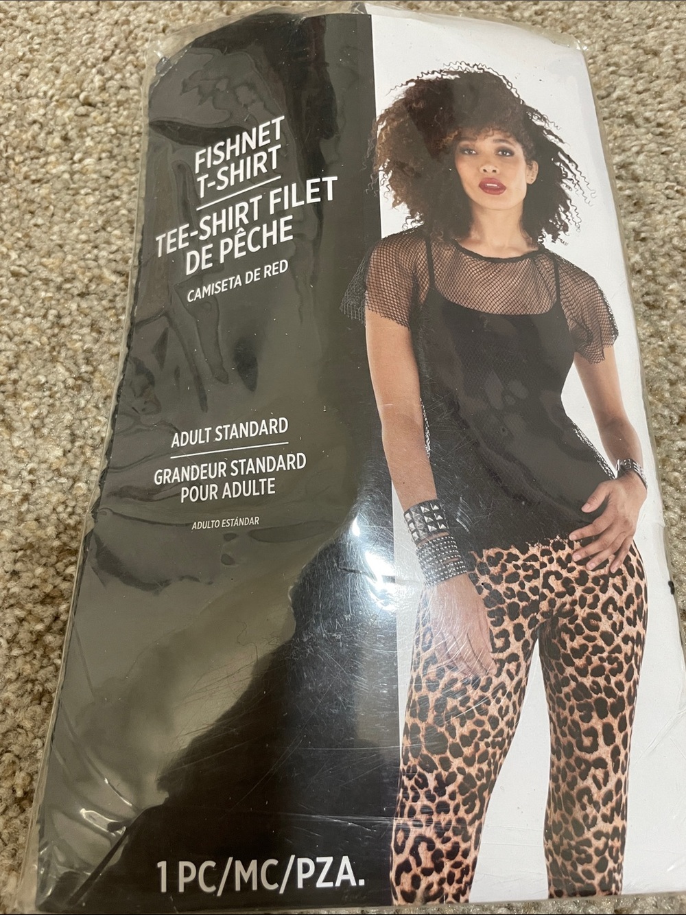 Black Fishnet Short Sleeve Tee — Sheer Layering Top. Stylish and edgy 80s look.